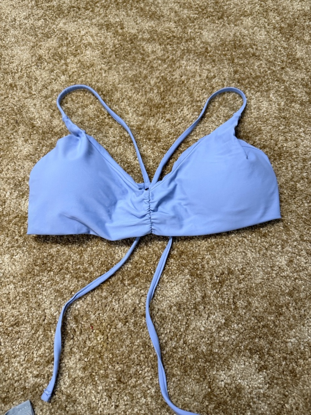 ROMWE Lavender Blue Ruched Front Bikini Top